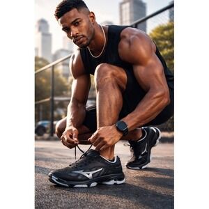 NWOT Mizuno Wave lightening Z4 Mid Volleyball Black Men 12 Athletic Training